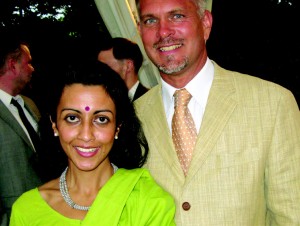 Luxembourg Ambassador Paul Steinmetz and his wife Radhika at their national day reception