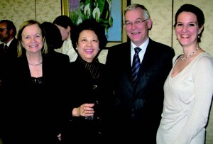 Margaret Scannell, Kazuko (Kay) Siazon (Philippines), Irish Ambassador Brendan Scannell, and Hamburg Ballet Press Director Anna Schwan.