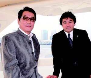 Ceremony president Sucasa Shiga and Oscar-winning Japanese director Yokiro Takita on Shiga’s yacht.