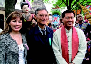 Kyoko Spector, Thai Ambassador Suvidhya Simaskul, and visiting Thai tourism official Mr. Veerasak