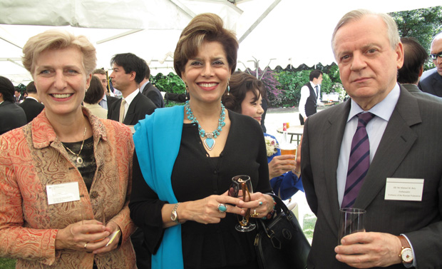 Dr. Anna Prinz of Germany, Mrinalini Singh of India, and Russian Ambassador Mikhail M. Bely