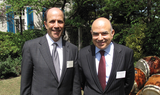 US Ambassador John Roos and Egyptian Ambassador Waleed Abdelnasser