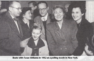 Beate with Fusae Ishikawa, 1952