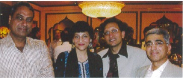 Satbhag S. Paul, president of Moti Indian restaurants, Rashmi Gupta, Sanjeev Gupta, Rajiv Monga, president of Asahi TM Inc.