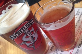 Scuttlebutt beer and one of Devilcraft, Kanda's own brews...
