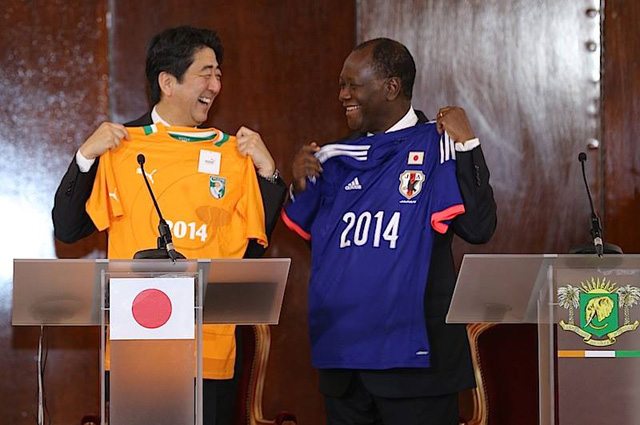 Shinzo Abe and Alassane Ouattara