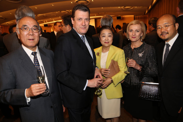 Takahide Inayama, Spanish Ambassador Miguel Ángel Navarro Portera, Hiroko Inayama, Romana Portera, Venezuela Ambassador Seiko Luis Ishikawa