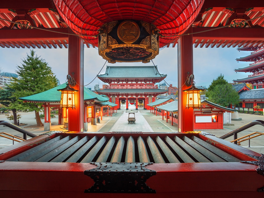 a view of sensoji temple in Asakusa