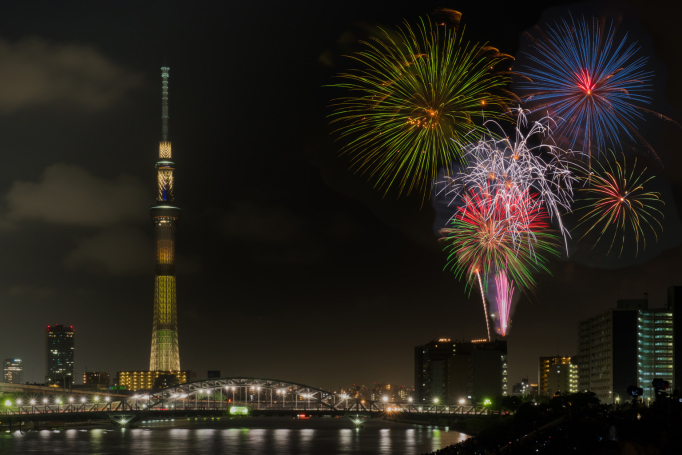Fireworks at Tokyo Skytree