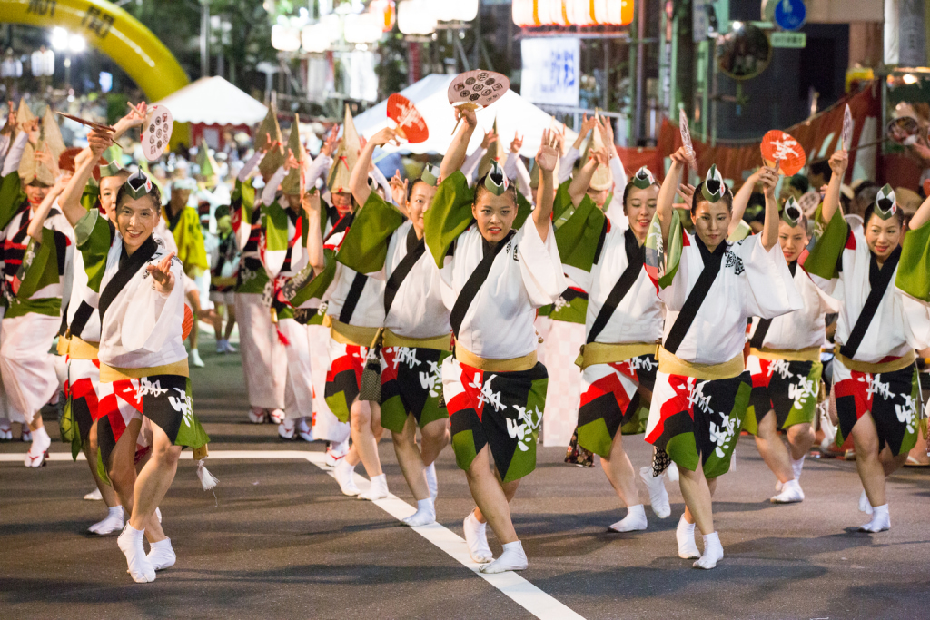 a group of dancers celebrating obon