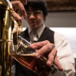 Bartender pouring beer in Tokyo