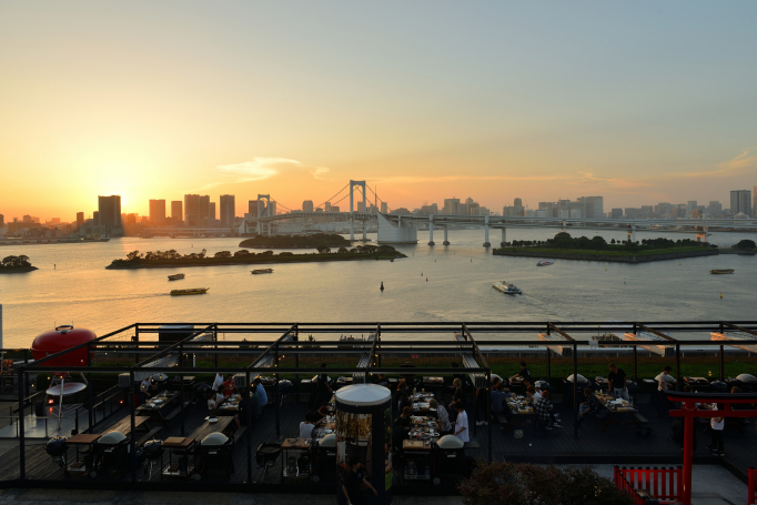 Barbecue at Weber Park in Odaiba