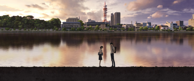 Mamoru Hosoda film scene by the river