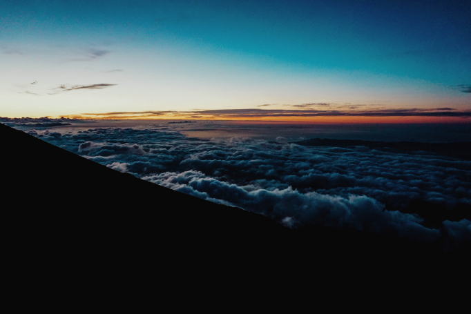 climbing Mount Fuji sunrise