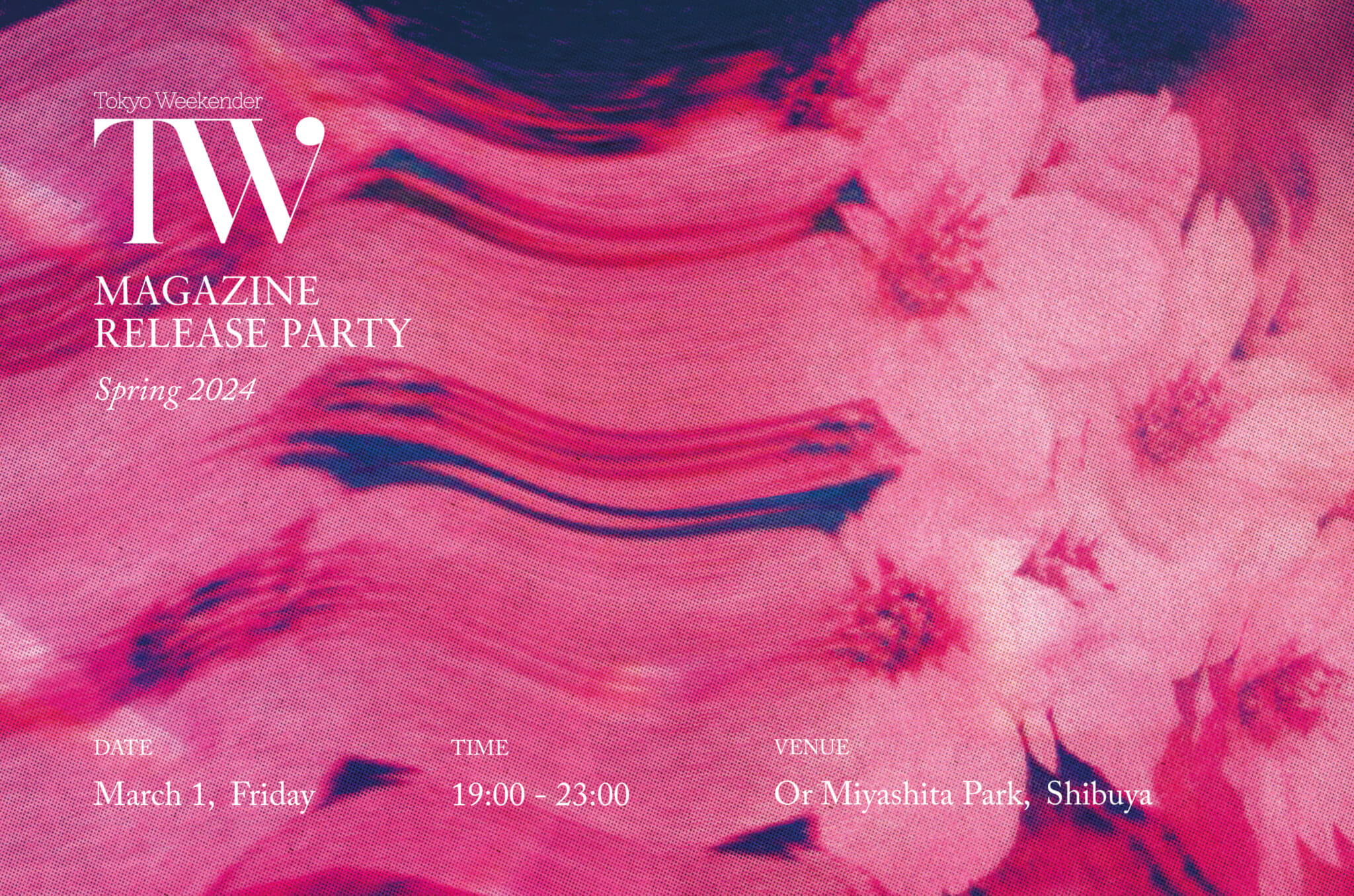 tokyo weekender, party, magazine, launch party, networking event, tokyo, japan, sakura, pink, women's day
