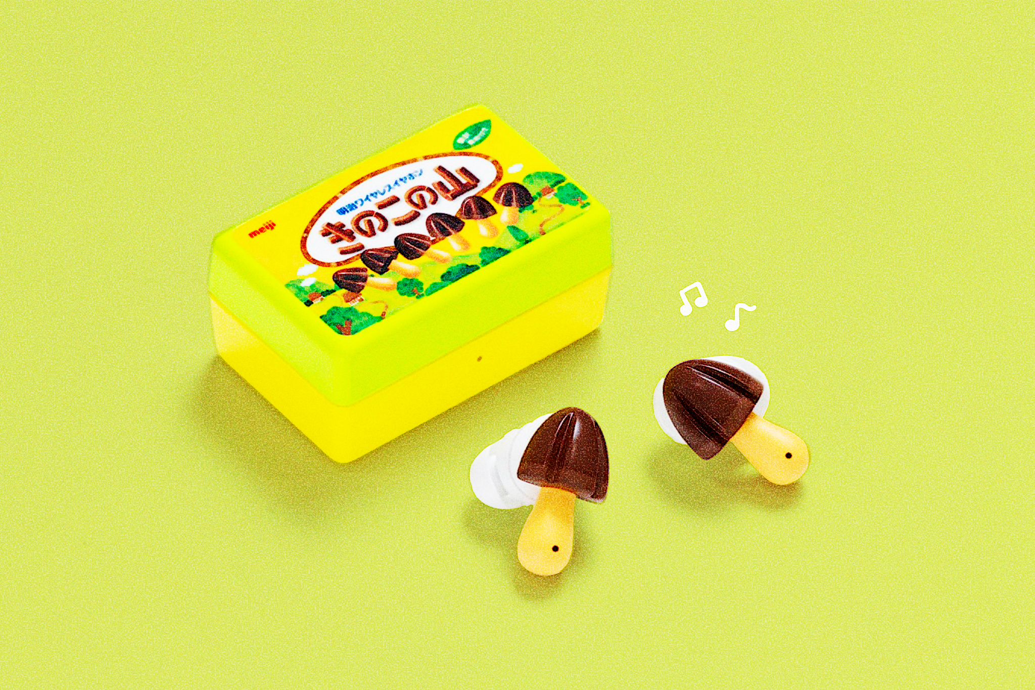 Jam Out with Mushroom-shaped Wireless Earphones by Meiji Chocolate