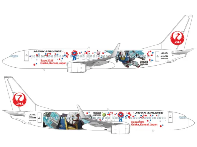 Japan Airlines Unveils Special Gundam Plane for Osaka Expo 2025