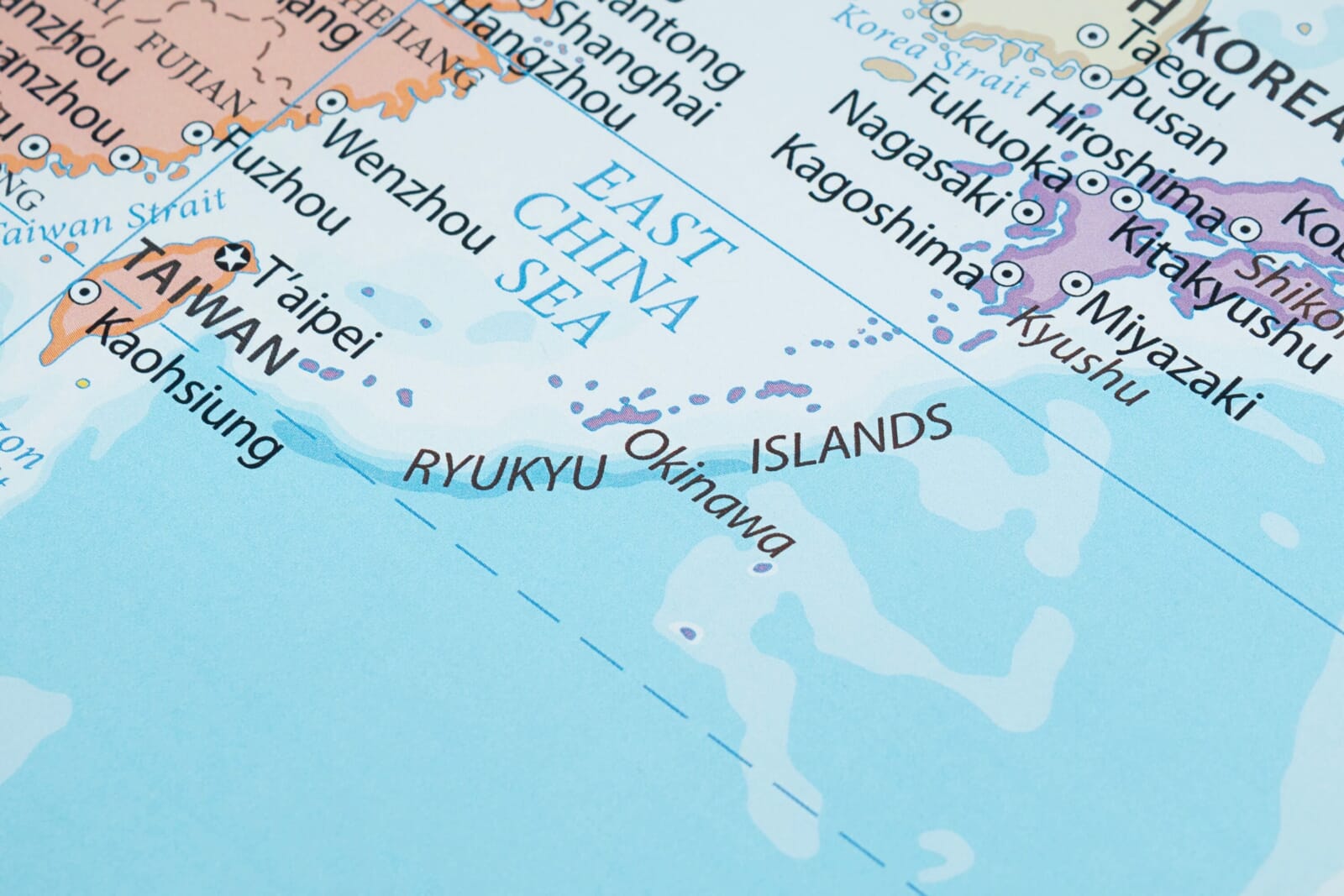 a map of okinawa and the ryukyu islands