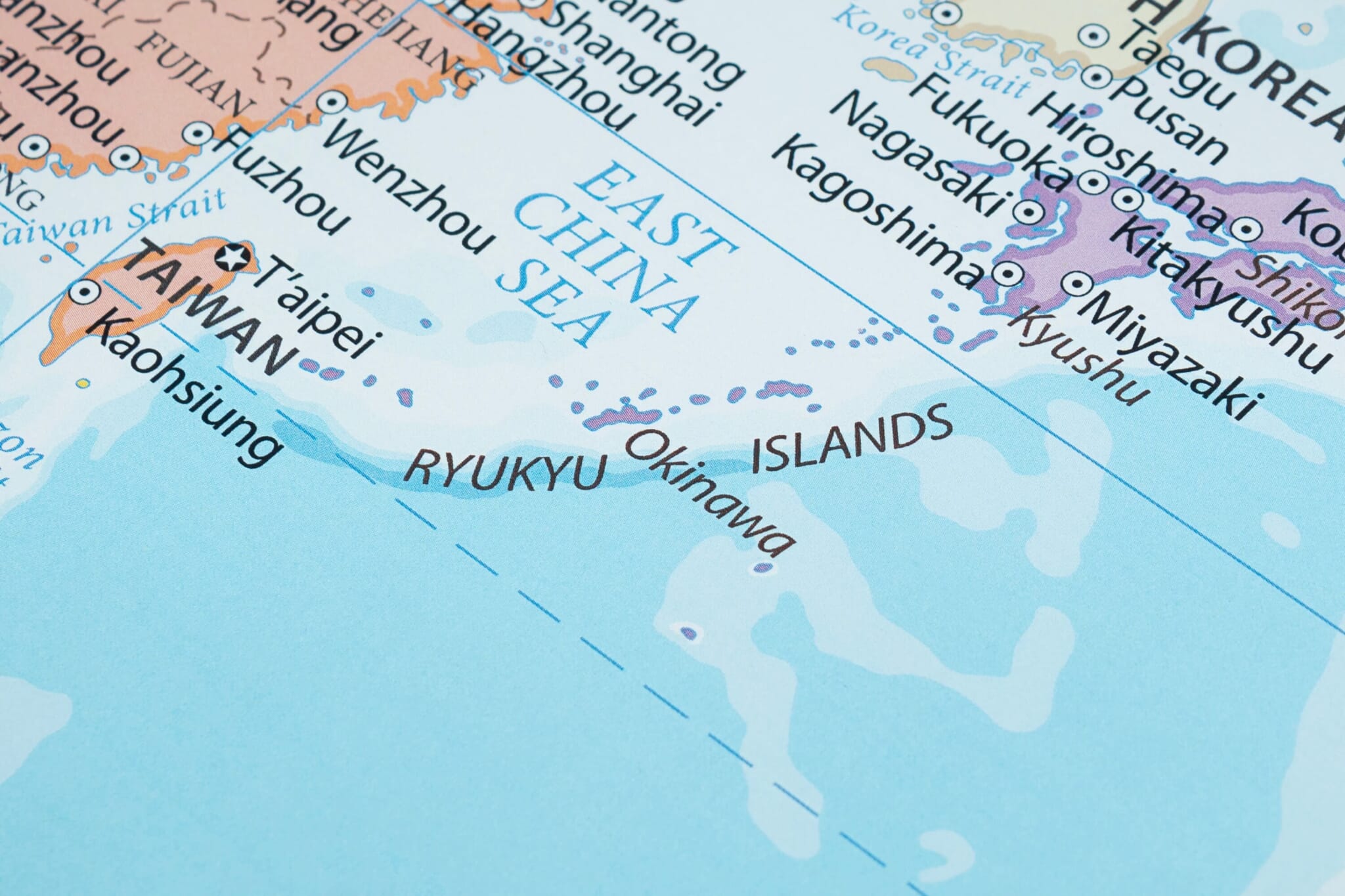 a map of okinawa and the ryukyu islands