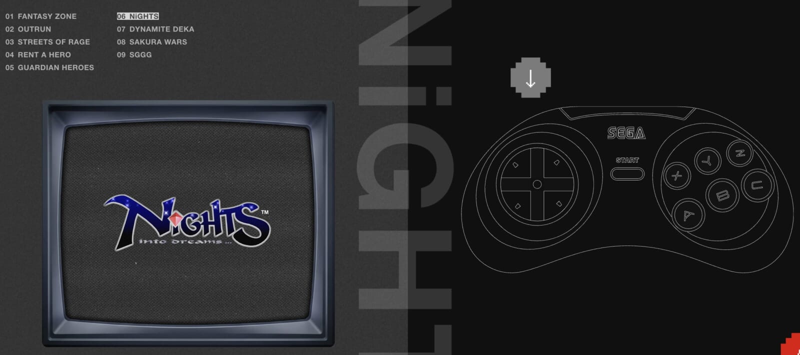 NiGHTS into Dreams trailer title screen from Sega Universe
