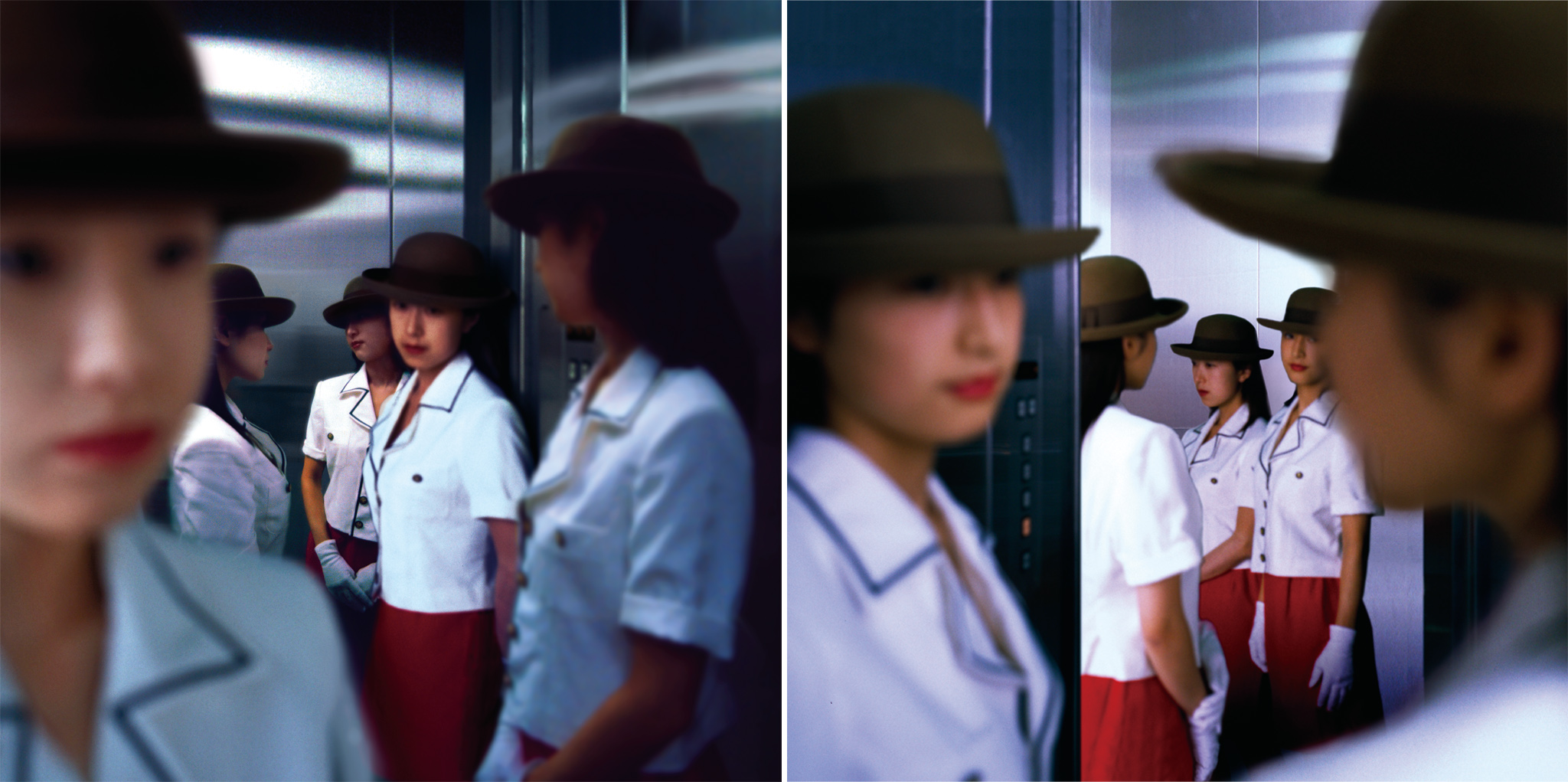 elevator girls close up