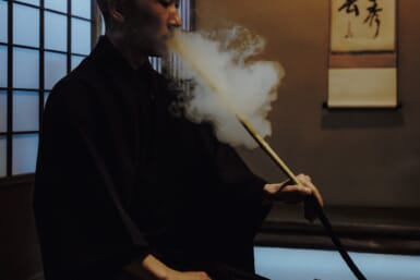 smoking green tea